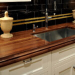 wooden countertop for kitchen design photo