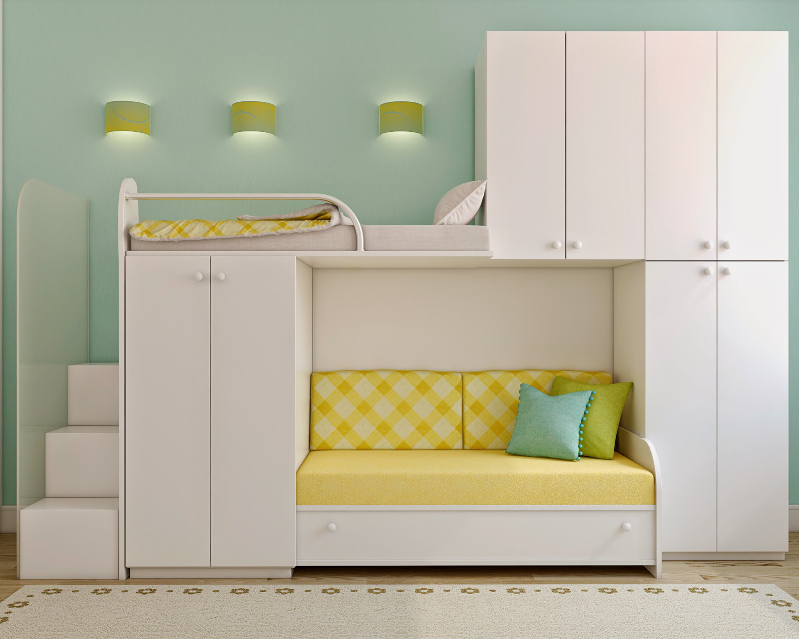 bed met slaapbank