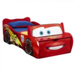 Babybett rot mit Augen
