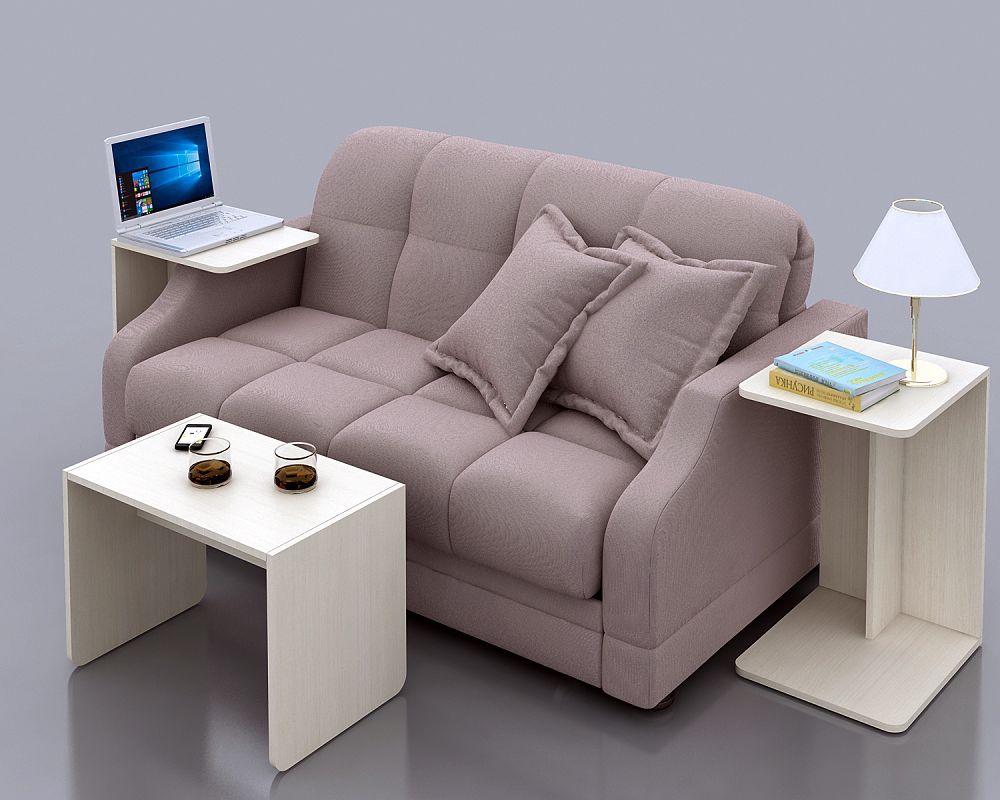 sofa dengan meja komputer