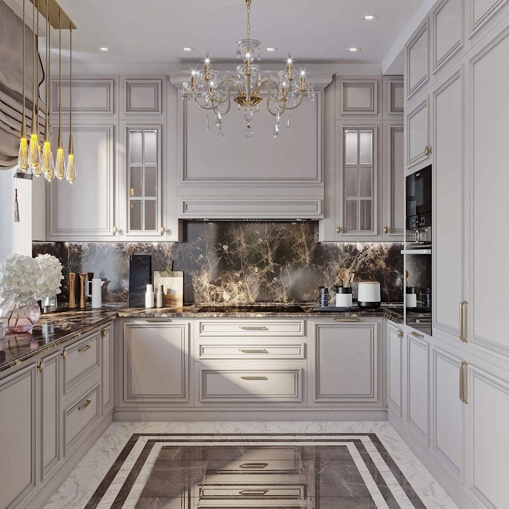ensemble de cuisine en forme de U