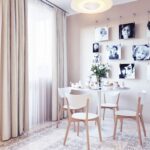 mur près de la table dans la conception de la cuisine