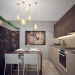 mur près de la table dans la photo de la cuisine