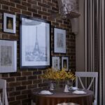 mur près de la table à l'intérieur de la cuisine