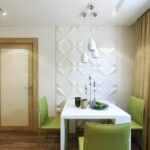 mur près de la table dans les idées d'intérieur de cuisine