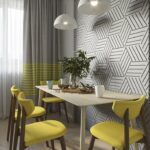 mur près de la table dans la décoration de la cuisine