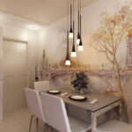 mur près de la table dans la photo de décoration de cuisine