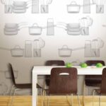 mur près de la table dans la cuisine photo espèce