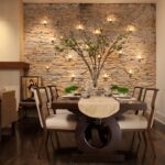 mur près de la table dans la conception de photo de cuisine