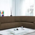 housse euro pour coin canapé marron