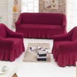 housse de canapé bordeaux avec fauteuils