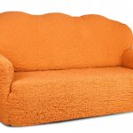 couverture euro sur le canapé orange