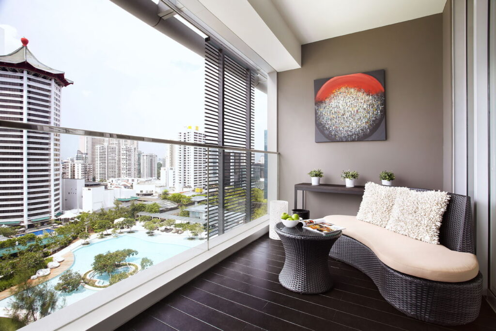 aménagement d'un grand balcon
