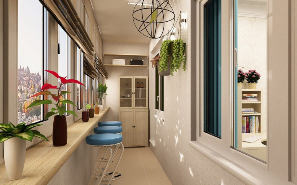 intérieur moderne sur le balcon
