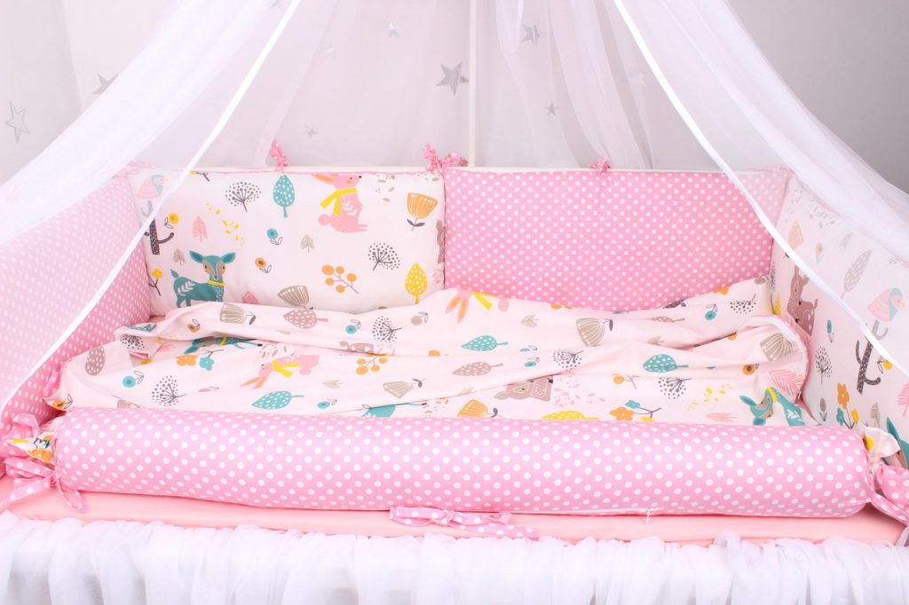 pink side for toddler's crib