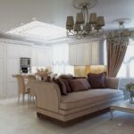 divano beige con cuscini