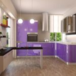 la façade de la cuisine violette