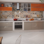 façade de cuisine orange