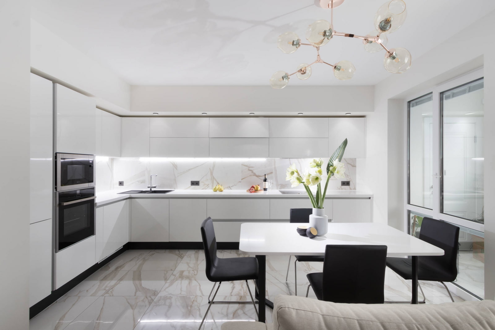 Ensemble en L dans la cuisine