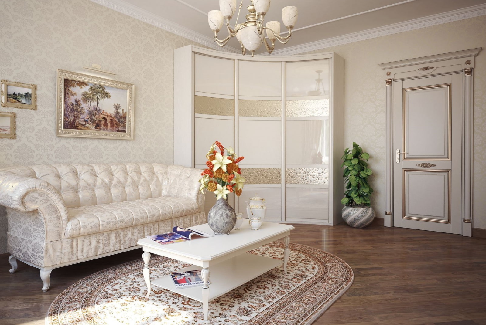 Eckgarderobe im klassischen Stil