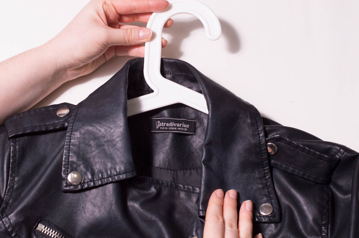 Veste en cuir lisse