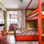 letto a castello rosso per bambini
