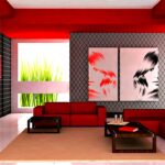 canapé rouge confortable