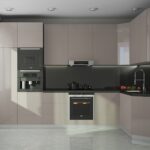 set de cuisine d'angle beige