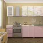 set de cuisine rose et blanc