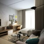 agencement de meubles dans un appartement d'une pièce idées de conception
