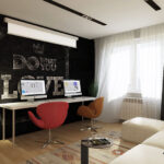 disposition des meubles dans un type de photo d'appartement d'une pièce