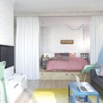 agencement de meubles dans un appartement d'une pièce idées types