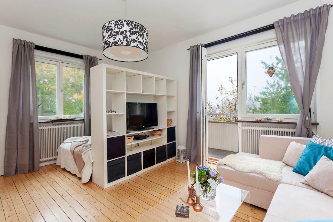 disposition des meubles dans un appartement d'une pièce
