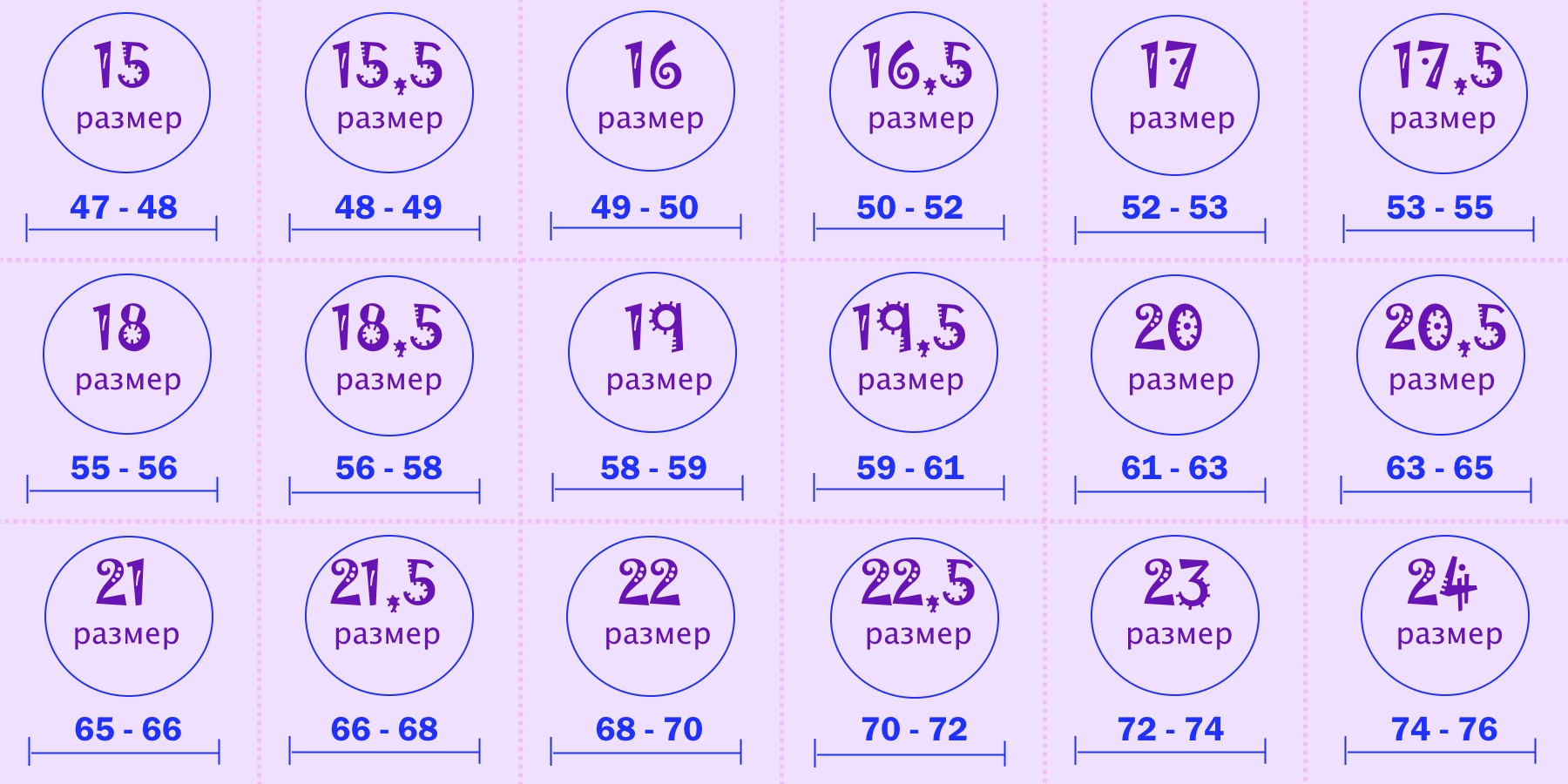 χάρακες μεγέθους για δαχτυλίδια