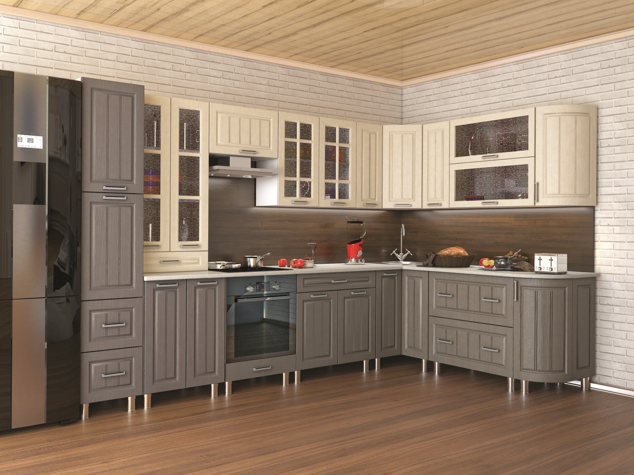 cuisine grise avec beige