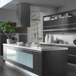 cozinha cinza com ilha