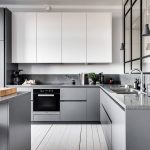 cozinha cinza de alta tecnologia