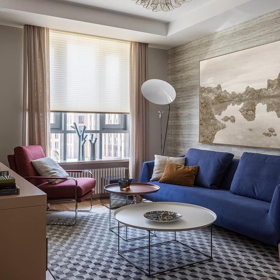 combinaison de bleu à l'intérieur
