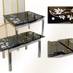 table en verre noir