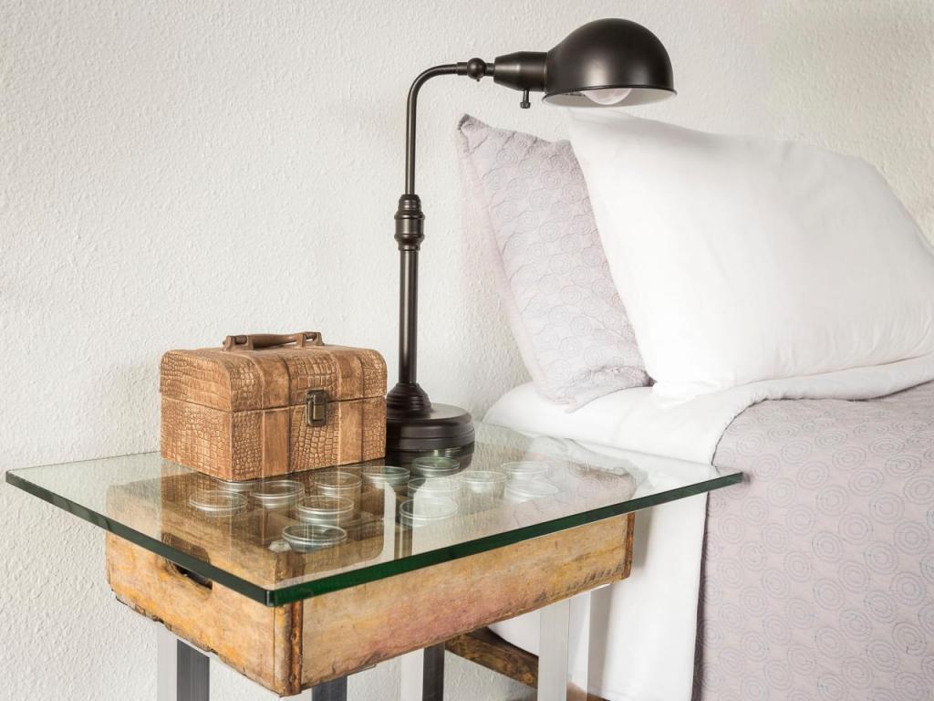 Table d'appoint en caisses en bois
