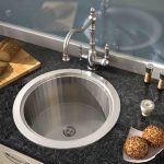 meuble lavabo rond gris