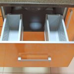 meuble lavabo orange avec tiroir