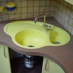 meuble lavabo jaune et gris