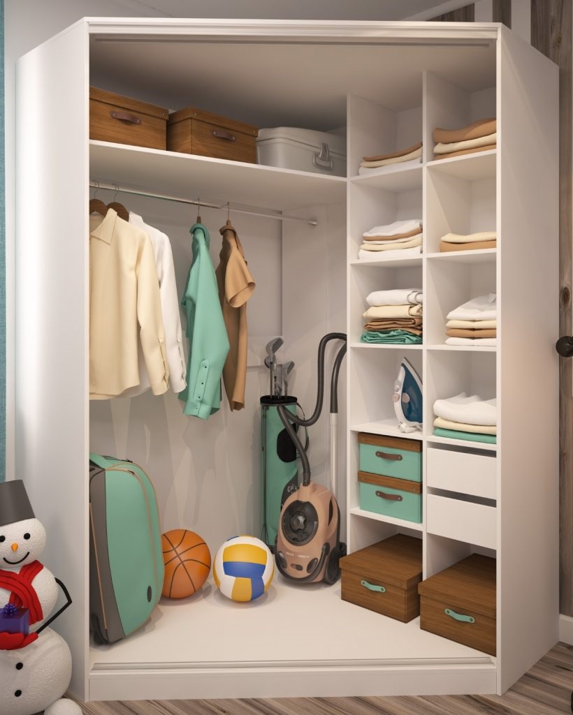 armoire encastrée trapézoïdale