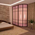 armoire d'angle rose