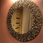 ronde spiegel beige
