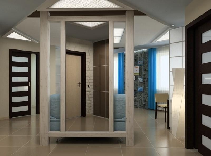 cermin berhadapan dengan pintu depan