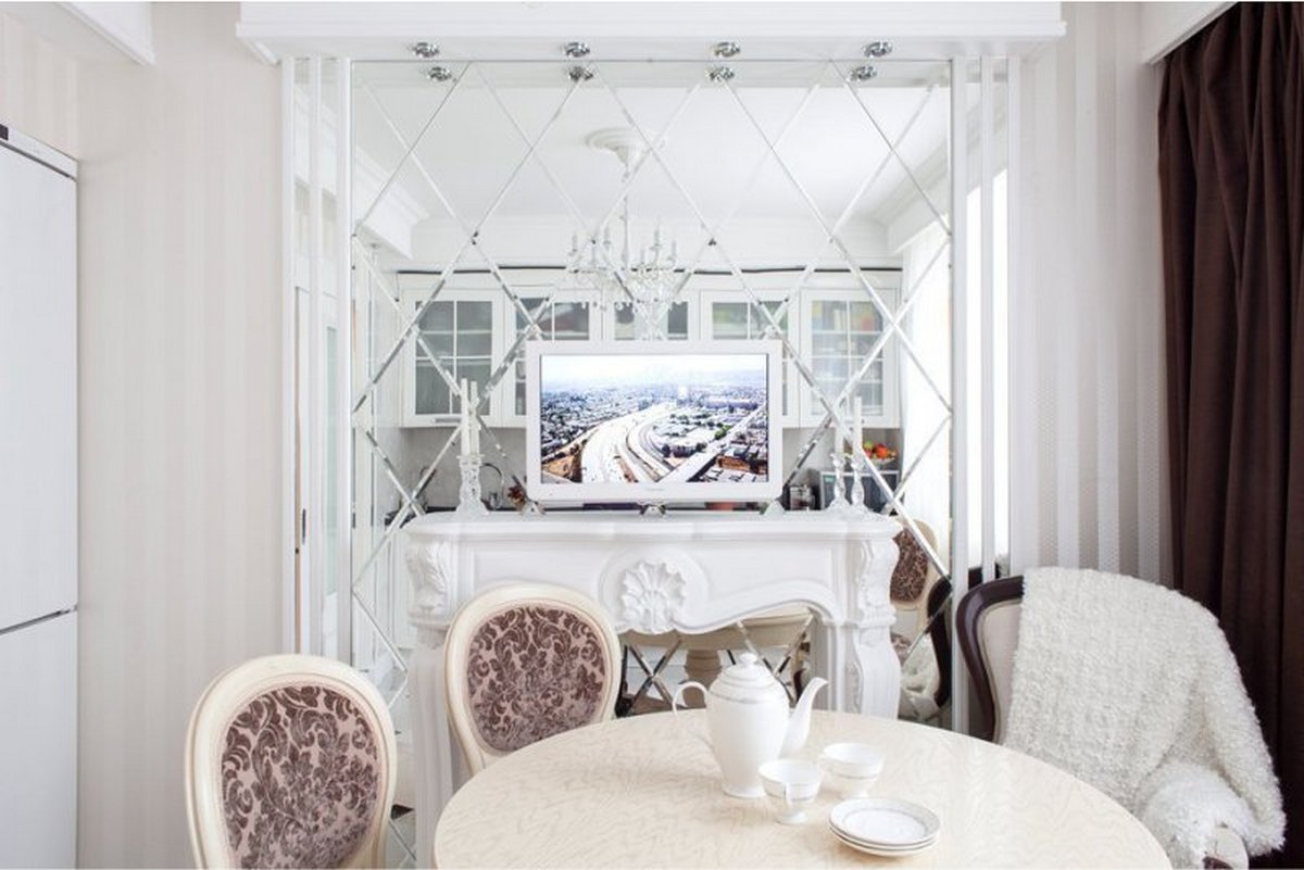 miroir dans la décoration de la cuisine