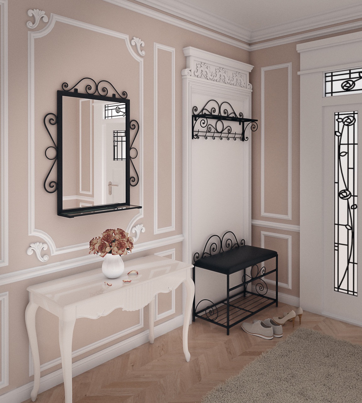 miroir feng shui dans le couloir