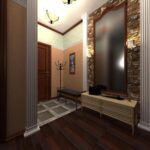 miroir dans le couloir sur des briques